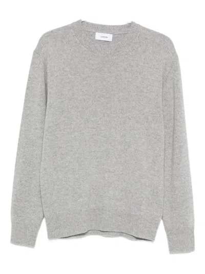 Lardini Ribbed Crewneck Sweater For Men In Gray