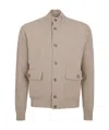 Lardini Textured Knit Jacket With Seven-button Closure In Brown
