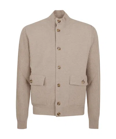 LARDINI LARDINI HIGH-NECK BUTTONED KNITTED CARDIGAN