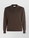 Lardini Ribbed Cuff Crewneck Sweater Design In Brown