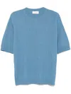 Lardini Ribbed-knit T-shirt In 蓝色