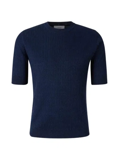Lardini Ribbed-knit T-shirt In Blue