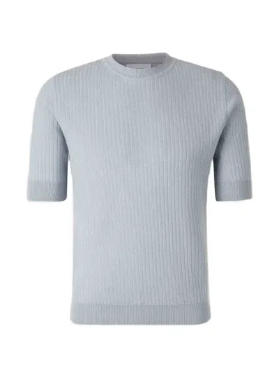 Lardini Ribbed-knit T-shirt In Blue