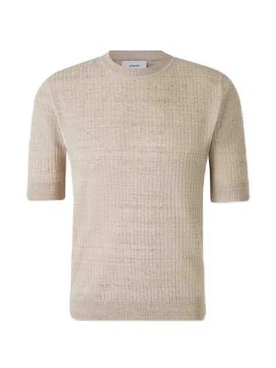 Lardini Ribbed-knit T-shirt In Neutral
