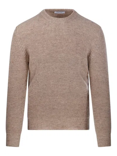 LARDINI RIBBED-KNIT WOOL SWEATER