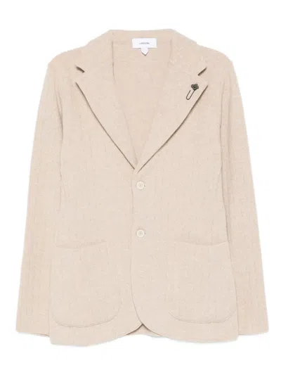 LARDINI RIBBED LAPEL JACKET