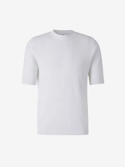 Lardini Ribbed Linen T-shirt In White