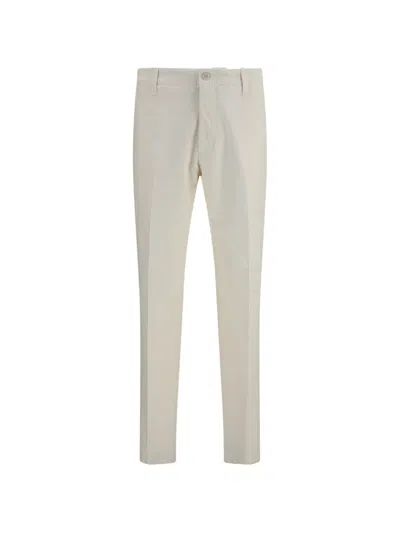 Lardini Ribbed Straight-leg Trousers In White