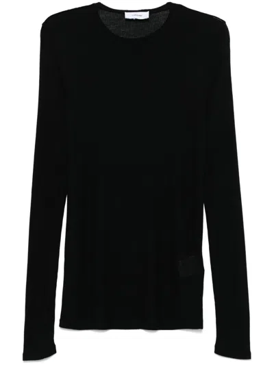 Lardini Ribbed T-shirt In Black