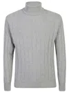 Lardini Ribbed Turtleneck Sweater With Sophisticated Texture And Comfortable Fit In Grey