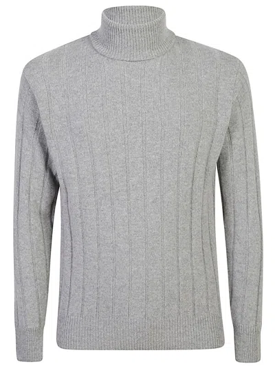 Lardini Ribbed Turtleneck Sweater With Sophisticated Texture And Comfortable Fit In Grey