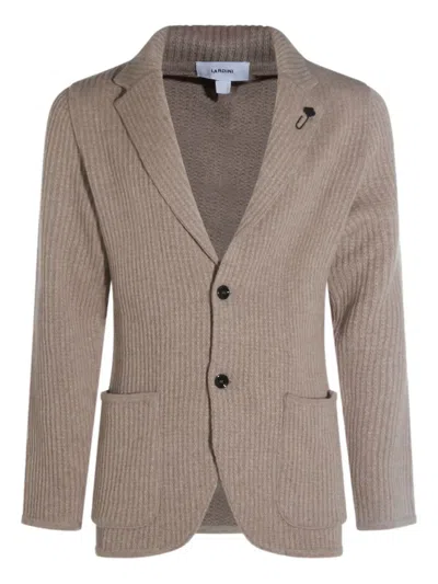 LARDINI RIBBED TWO-BUTTON BLAZER