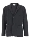 Lardini Ribbed Two-button Blazer Cardigan In Gray