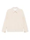 Lardini Ribbed Zip-up Overshirt In Neutral
