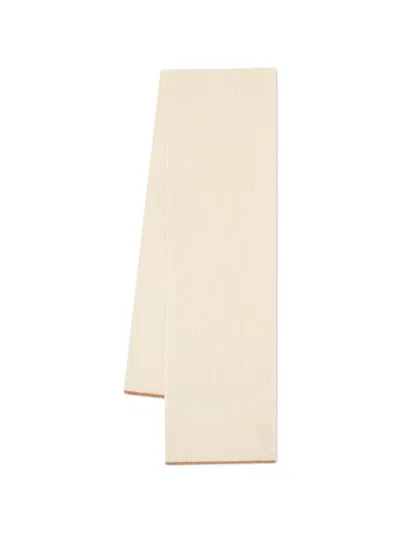 Lardini Ribbed-knit Beanie Hat And Scarf Set In Neutral