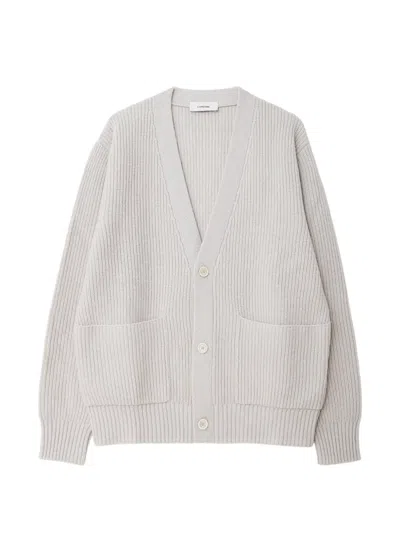 Lardini Ribbed-knit Patch-pocket Cardigan In Neutral