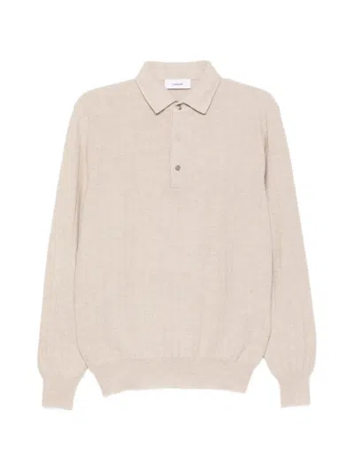 Lardini Ribbed-knit Polo Sweater In Neutral