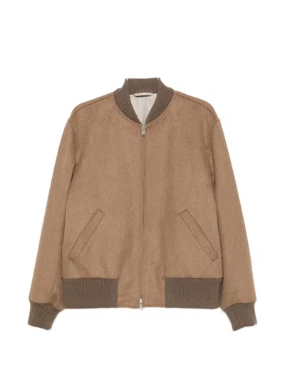 Lardini Mens Felted Texture Bomber Jacket In Multi