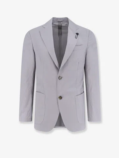 Lardini Rieti Cotton Blend Blazer In Gray