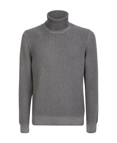Lardini Roll Neck Cashmere Sweater In Gray