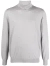 Lardini High-neck Ribbed Knit Sweater With Tailored Fit In Grey