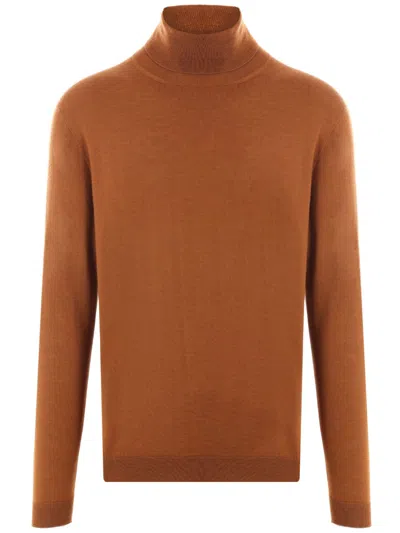 Lardini Roll-neck Jumper In Braun