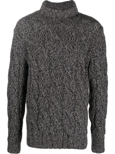 Lardini Roll-neck Knit Jumper In Brown