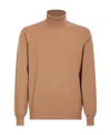Lardini Camel High-neck Cashmere Pullover In Nude