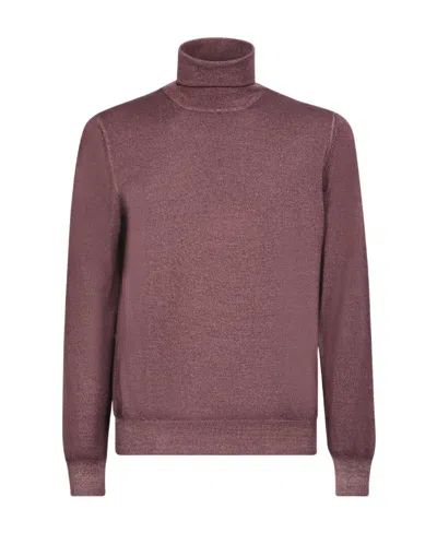 Lardini Roll-neck Wool Jumper In Red