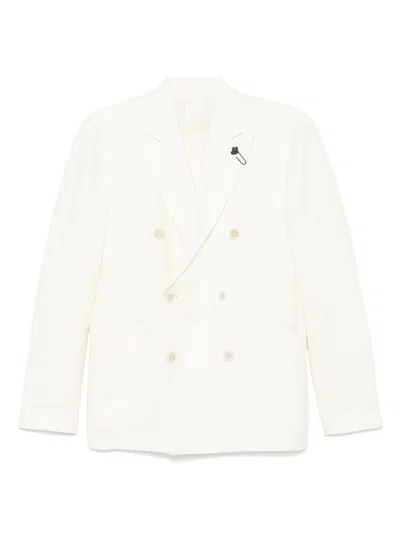 Lardini Double-breasted Blazer In White