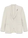 Lardini Prince Of Wales Pattern Blazer In Beige