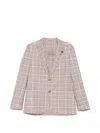 Lardini Checked Single-breasted Jacket In Brown