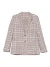 Lardini Checked Single-breasted Jacket In Gray