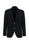 Lardini Roma Single-breasted Jacket In Wool Blend In Blu