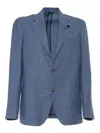 Lardini Rome Tailored Blazer With Textured Fabric In Blue