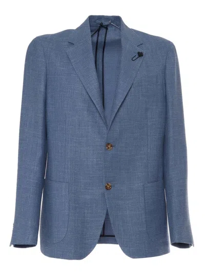 LARDINI ROME TAILORED BLAZER WITH TEXTURED FABRIC