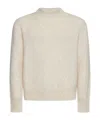 Lardini Ivory Bouclé-effect Crewneck Sweater In Nude
