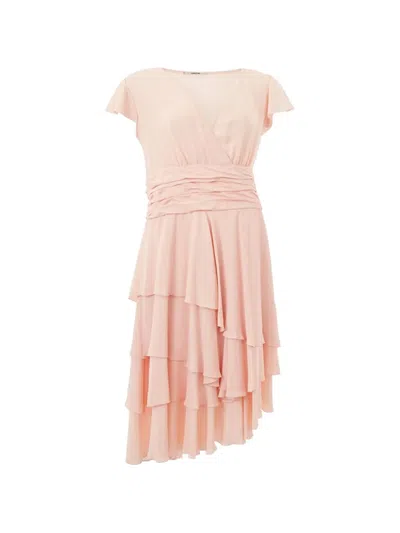 Lardini Ruffled Asymmetrical Dress In Pink