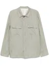 Lardini Sage Green Linen Shirt In White
