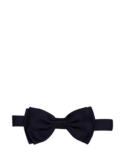 Lardini Satin Bow Tie In Black