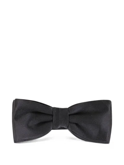 Lardini Satin Bow Tie In Black
