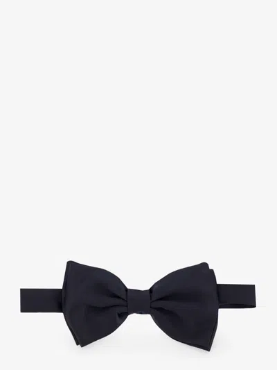 Lardini Satin Bow Tie In Blue