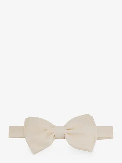 Lardini Satin Bow Tie In White