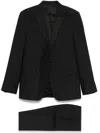 Lardini Satin-lapels Suit In Black