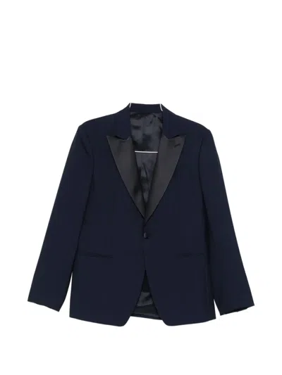 Lardini Satin-trim Suit In Blue
