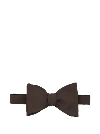 Lardini Shaved Mohair Wool Bow Tie In Orange