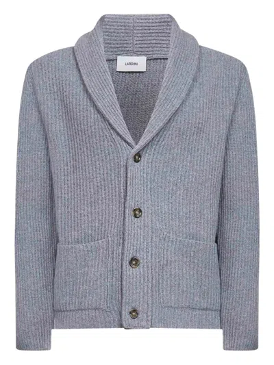 Lardini Shawl-collar Cardigan In Gray