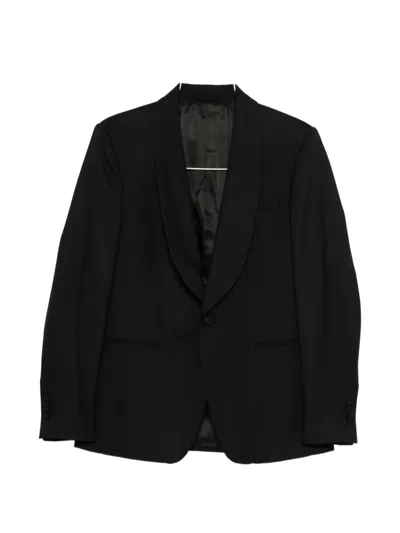 Lardini Shawl-collar Single-breasted Jacket In Black