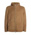 Lardini Shearling Zip-up Jacket In Brown