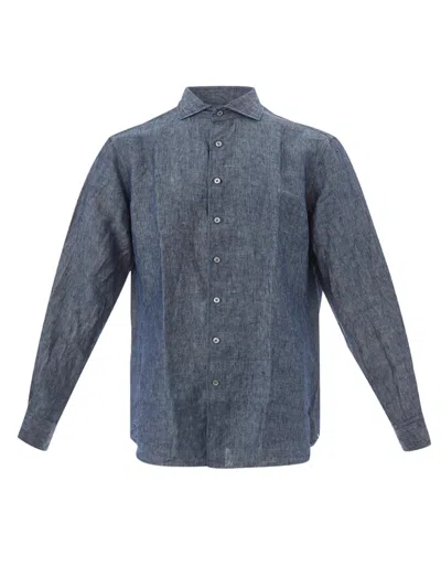 Lardini Shirt Effect Denim  In Blu